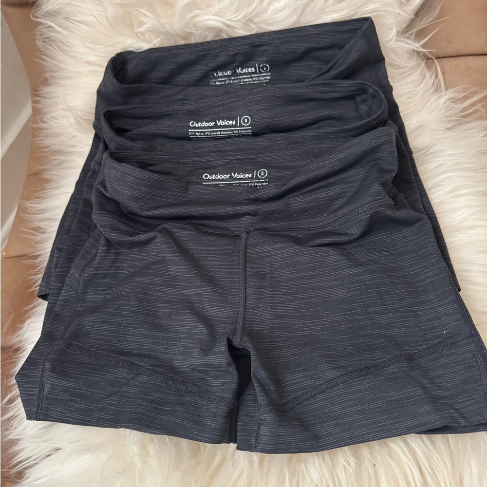 Set of 3 Outdoor Voices Charcoal Active Shorts